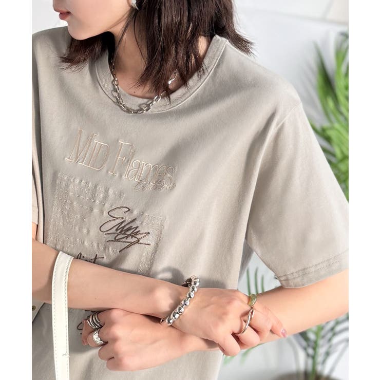 【接触冷感機能付き】遊びゴコロをくすぐる。筆記体サイン調ロゴ刺繍Tシャツ（半袖） | Classical Elf  | 詳細画像36 