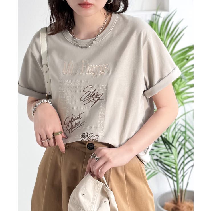 【接触冷感機能付き】遊びゴコロをくすぐる。筆記体サイン調ロゴ刺繍Tシャツ（半袖） | Classical Elf  | 詳細画像38 
