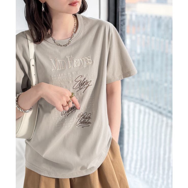 【接触冷感機能付き】遊びゴコロをくすぐる。筆記体サイン調ロゴ刺繍Tシャツ（半袖） | Classical Elf  | 詳細画像41 