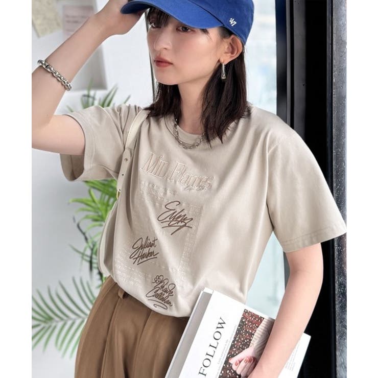 【接触冷感機能付き】遊びゴコロをくすぐる。筆記体サイン調ロゴ刺繍Tシャツ（半袖） | Classical Elf  | 詳細画像46 