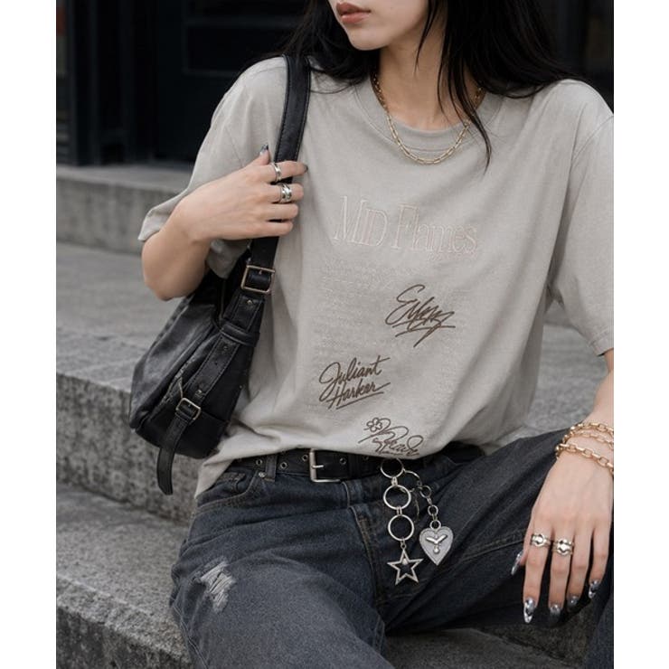 【接触冷感機能付き】遊びゴコロをくすぐる。筆記体サイン調ロゴ刺繍Tシャツ（半袖） | Classical Elf  | 詳細画像51 