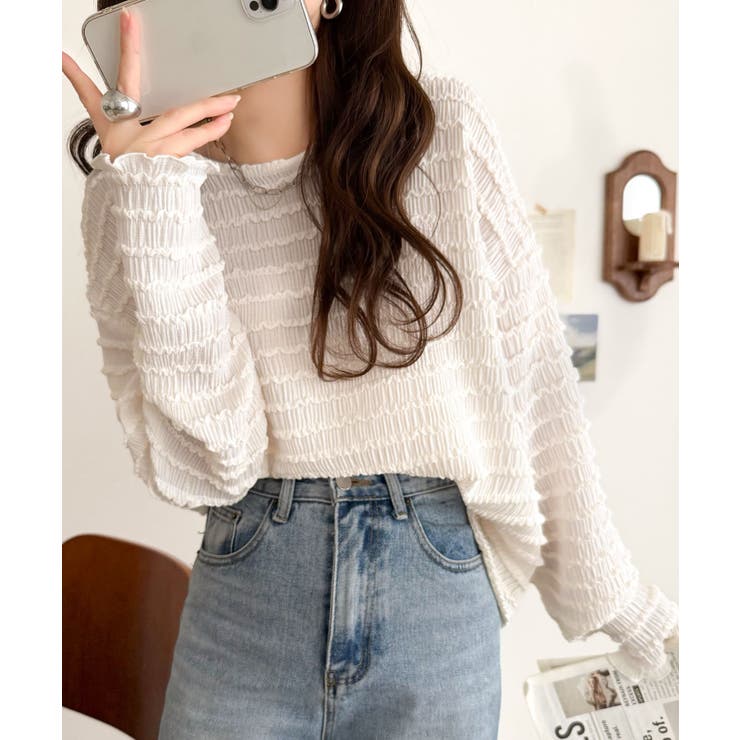 程よい甘さが可愛い。袖メロウシャーリングタックブラウス（長袖） | Classical Elf  | 詳細画像4 