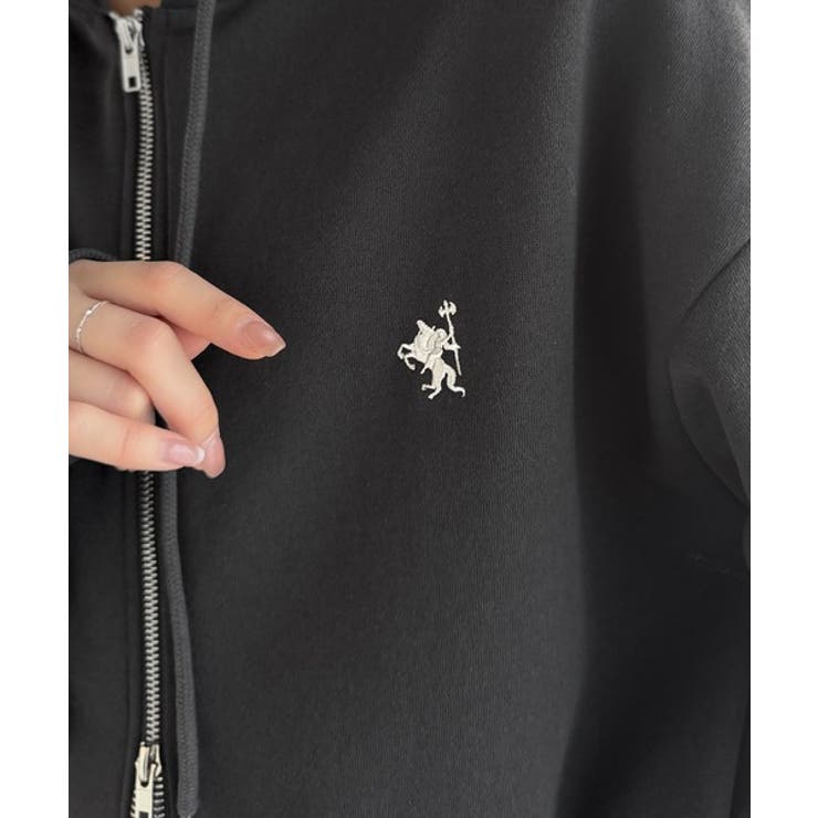 羽織って暖か、さらりと洒落感。胸元ワンポイント刺繍裏起毛ダブルジップパーカー | Classical Elf  | 詳細画像45 