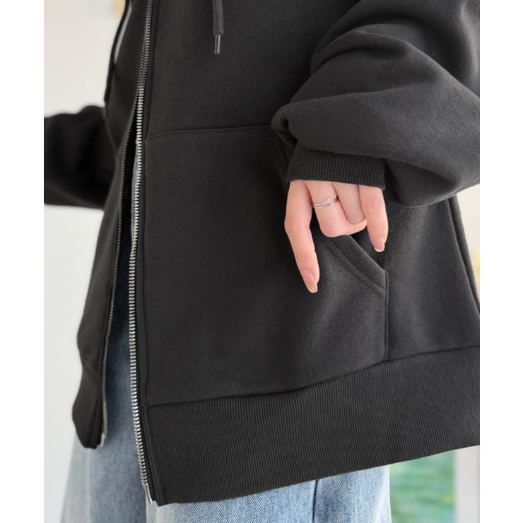 羽織って暖か、さらりと洒落感。胸元ワンポイント刺繍裏起毛ダブルジップパーカー | Classical Elf  | 詳細画像47 