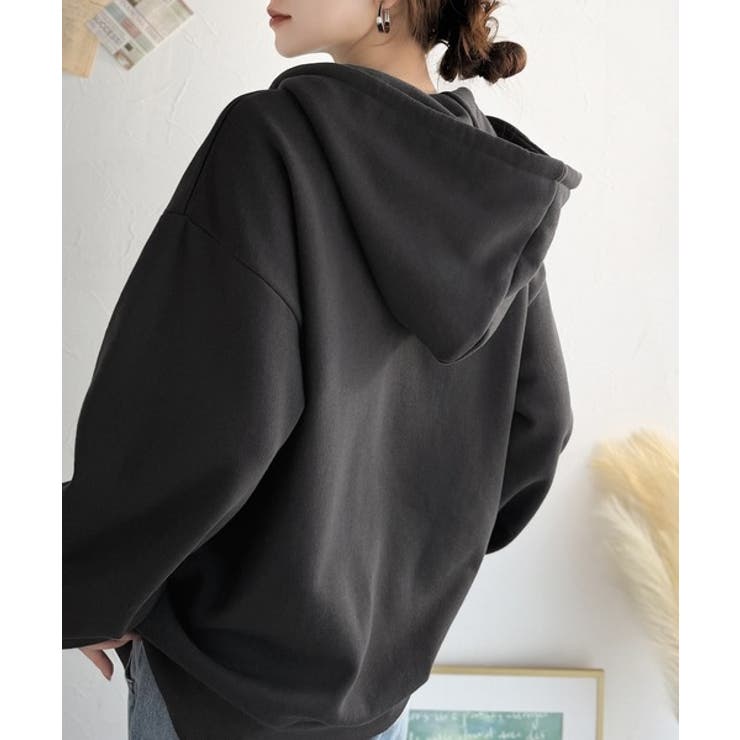 羽織って暖か、さらりと洒落感。胸元ワンポイント刺繍裏起毛ダブルジップパーカー | Classical Elf  | 詳細画像48 