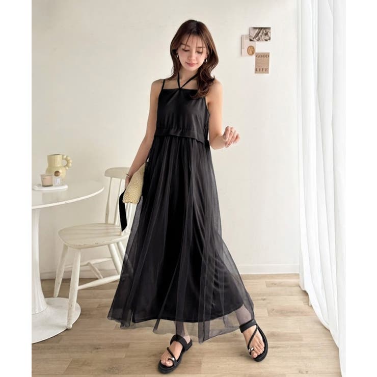 ヘルシーな肌見せで、あざと魅せ。フリンジニット×フレアーチュールワンピースセット… | Classical Elf  | 詳細画像9 