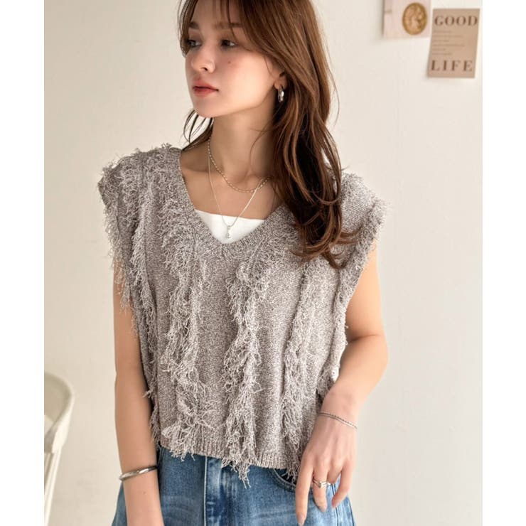 ヘルシーな肌見せで、あざと魅せ。フリンジニット×フレアーチュールワンピースセット… | Classical Elf  | 詳細画像29 