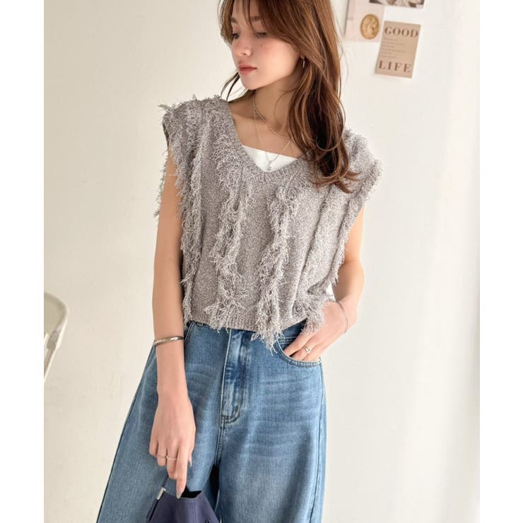 ヘルシーな肌見せで、あざと魅せ。フリンジニット×フレアーチュールワンピースセット… | Classical Elf  | 詳細画像30 