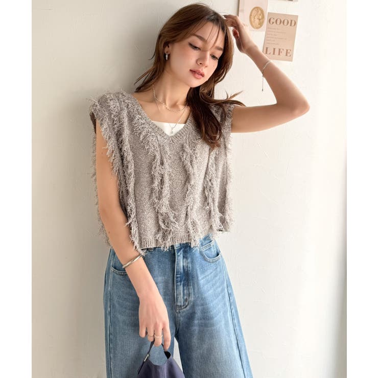 ヘルシーな肌見せで、あざと魅せ。フリンジニット×フレアーチュールワンピースセット… | Classical Elf  | 詳細画像31 