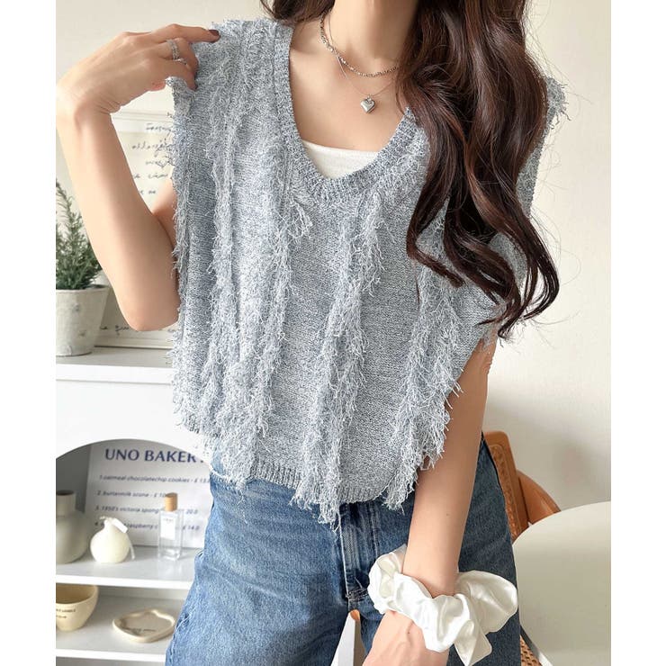 ヘルシーな肌見せで、あざと魅せ。フリンジニット×フレアーチュールワンピースセット… | Classical Elf  | 詳細画像44 