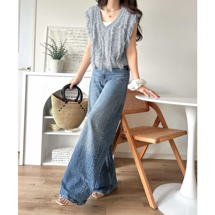 ヘルシーな肌見せで、あざと魅せ。フリンジニット×フレアーチュールワンピースセット… | Classical Elf  | 詳細画像45 