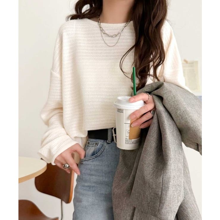 品のある透け感で、さりげない存在感を♪レーシージャガードドルマントップス(長袖) | Classical Elf  | 詳細画像6 