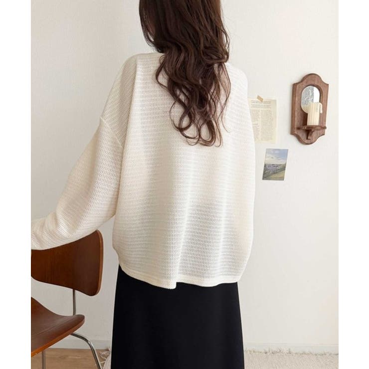 品のある透け感で、さりげない存在感を♪レーシージャガードドルマントップス(長袖) | Classical Elf  | 詳細画像8 