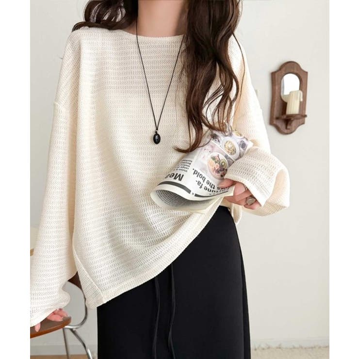 品のある透け感で、さりげない存在感を♪レーシージャガードドルマントップス(長袖) | Classical Elf  | 詳細画像10 