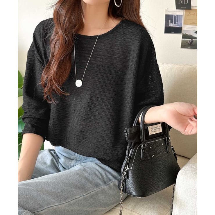 品のある透け感で、さりげない存在感を♪レーシージャガードドルマントップス(長袖) | Classical Elf  | 詳細画像12 