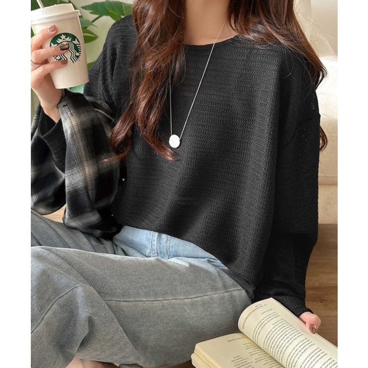 品のある透け感で、さりげない存在感を♪レーシージャガードドルマントップス(長袖) | Classical Elf  | 詳細画像14 