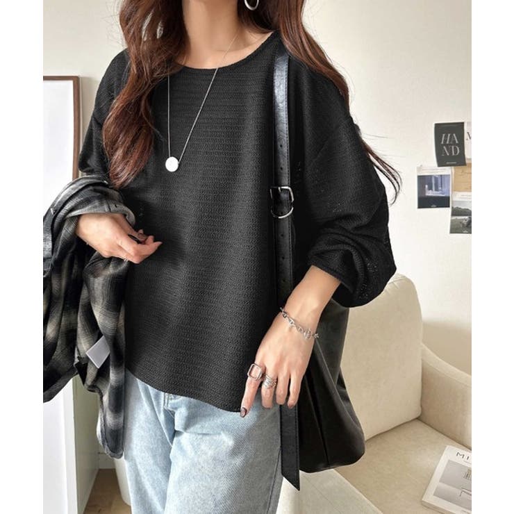 品のある透け感で、さりげない存在感を♪レーシージャガードドルマントップス(長袖) | Classical Elf  | 詳細画像16 