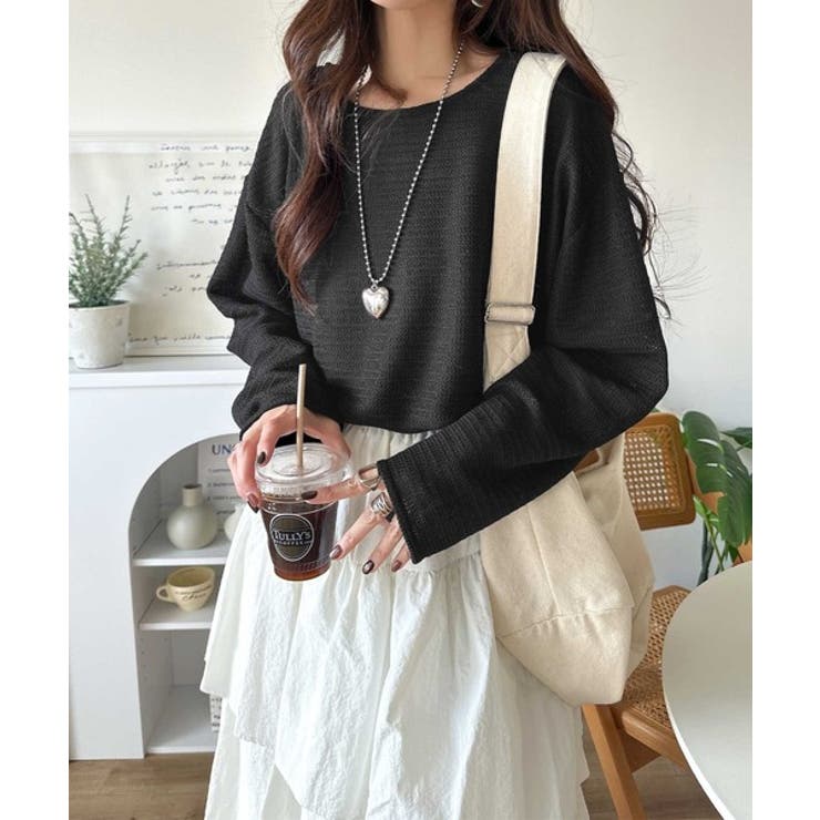 品のある透け感で、さりげない存在感を♪レーシージャガードドルマントップス(長袖) | Classical Elf  | 詳細画像17 