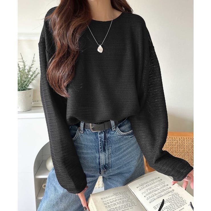 品のある透け感で、さりげない存在感を♪レーシージャガードドルマントップス(長袖) | Classical Elf  | 詳細画像20 