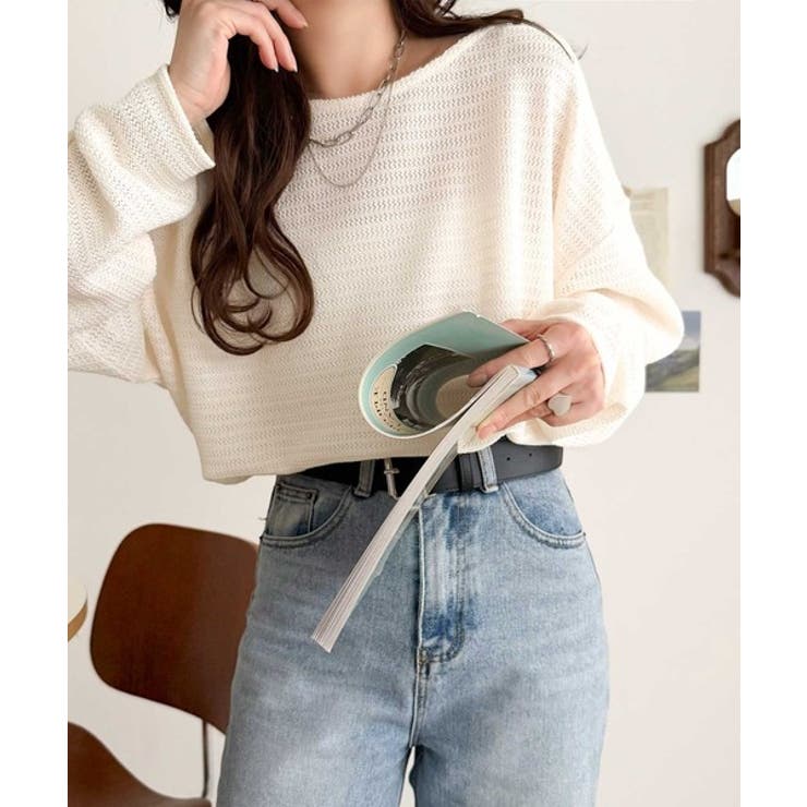 品のある透け感で、さりげない存在感を♪レーシージャガードドルマントップス(長袖) | Classical Elf  | 詳細画像3 