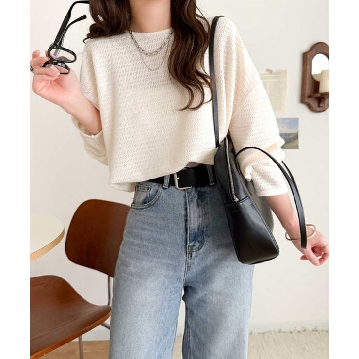 品のある透け感で、さりげない存在感を♪レーシージャガードドルマントップス(長袖) | Classical Elf  | 詳細画像4 