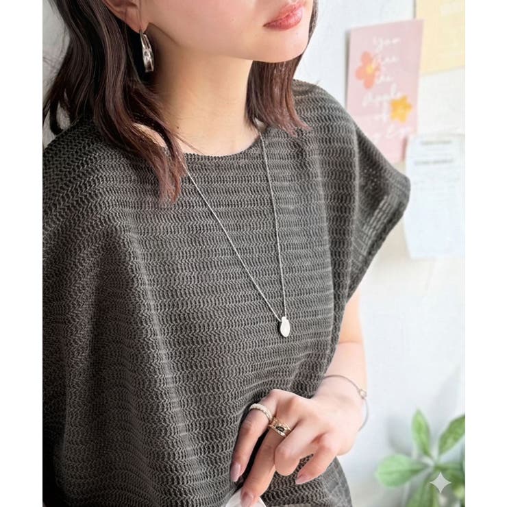 チャコール | 上品な透け感で華やかに決まる。レーシージャガード フレンチスリーブ ドルマントッ… | Classical Elf 