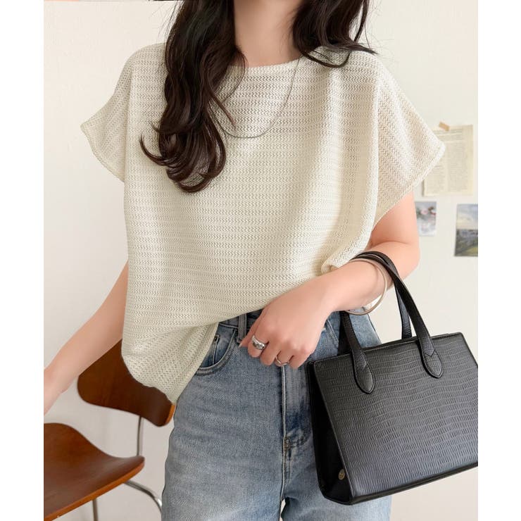 上品な透け感で華やかに決まる。レーシージャガード フレンチスリーブ ドルマントッ… | Classical Elf  | 詳細画像1 