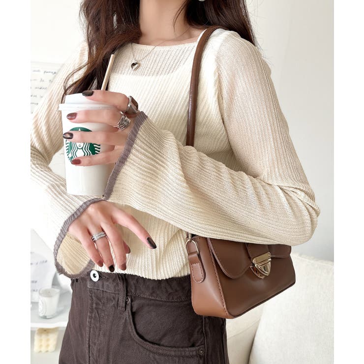 透き通る気品を、日常に。ランダムタックシアー袖フレア長袖トップス | Classical Elf  | 詳細画像10 