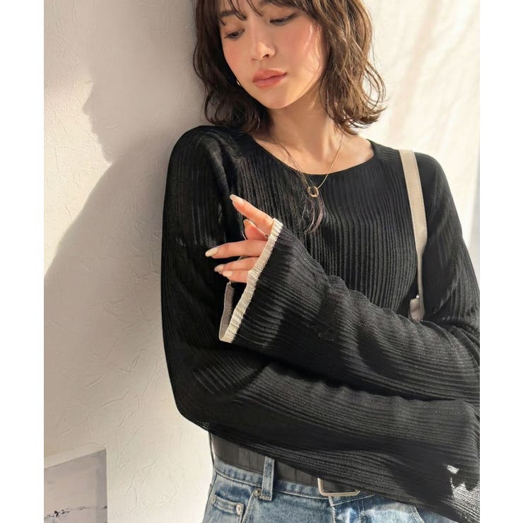 透き通る気品を、日常に。ランダムタックシアー袖フレア長袖トップス | Classical Elf  | 詳細画像12 