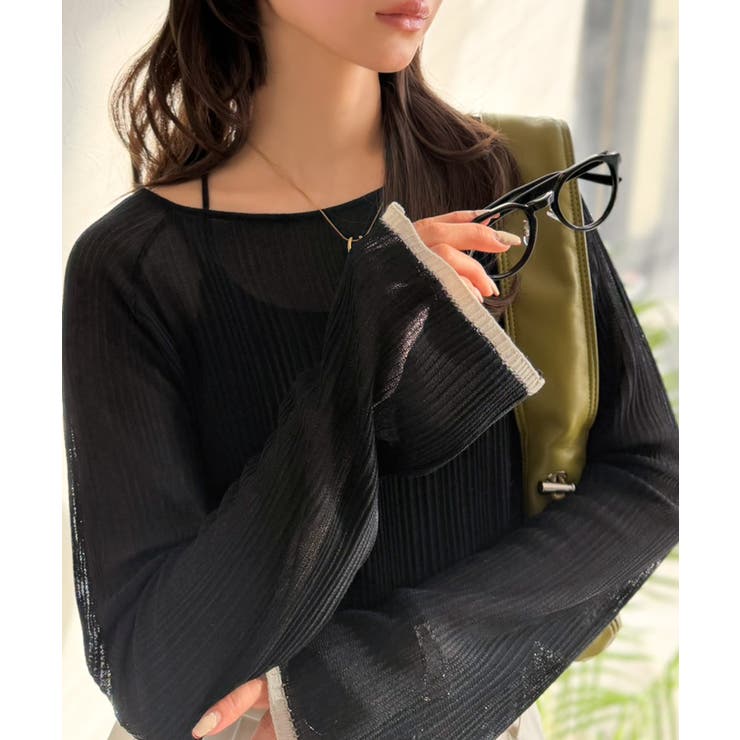 透き通る気品を、日常に。ランダムタックシアー袖フレア長袖トップス | Classical Elf  | 詳細画像13 