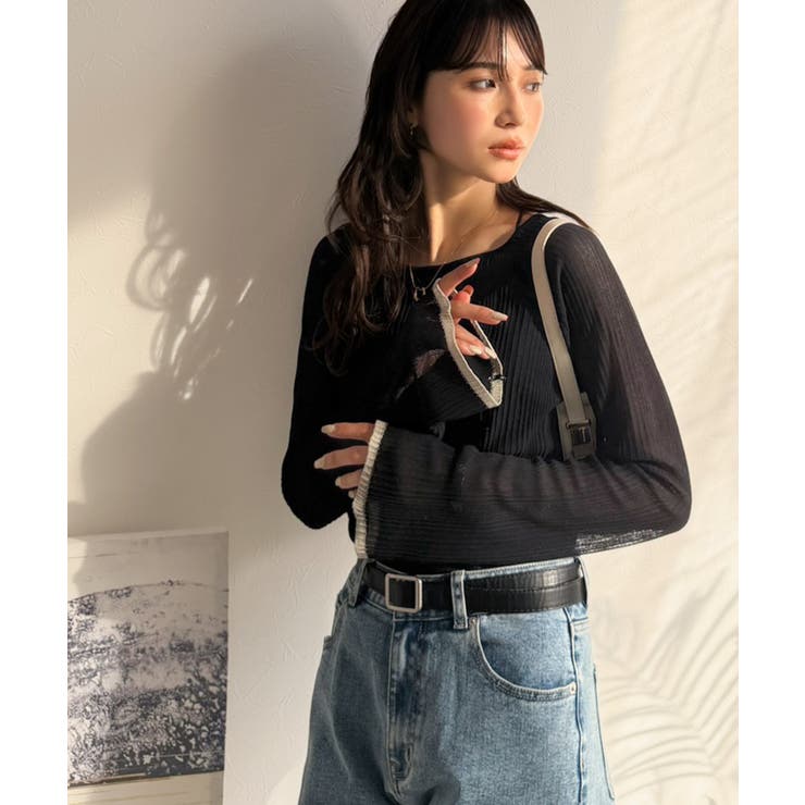 透き通る気品を、日常に。ランダムタックシアー袖フレア長袖トップス | Classical Elf  | 詳細画像16 