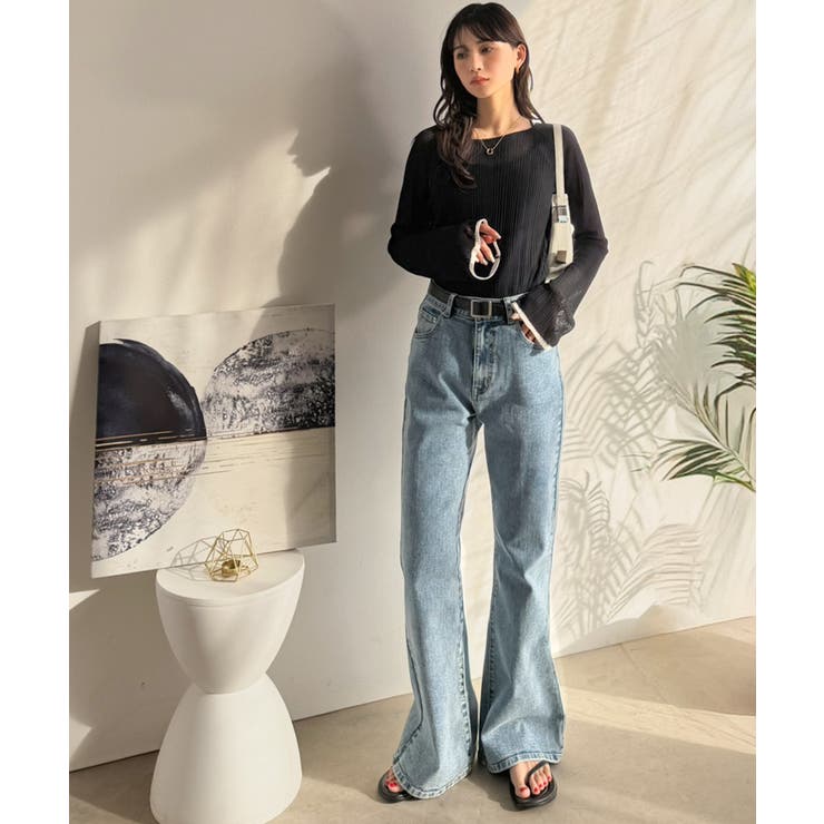 透き通る気品を、日常に。ランダムタックシアー袖フレア長袖トップス | Classical Elf  | 詳細画像17 