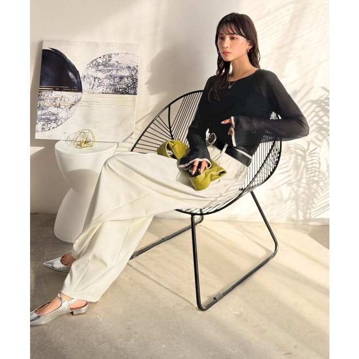 透き通る気品を、日常に。ランダムタックシアー袖フレア長袖トップス | Classical Elf  | 詳細画像20 