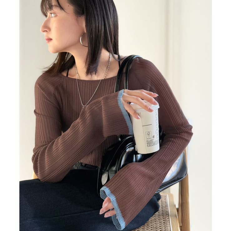 透き通る気品を、日常に。ランダムタックシアー袖フレア長袖トップス | Classical Elf  | 詳細画像23 