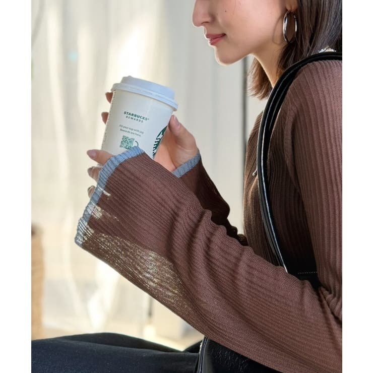 ブラウン | 透き通る気品を、日常に。ランダムタックシアー袖フレア長袖トップス | Classical Elf 