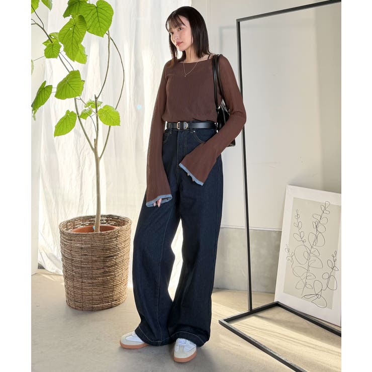 透き通る気品を、日常に。ランダムタックシアー袖フレア長袖トップス | Classical Elf  | 詳細画像26 