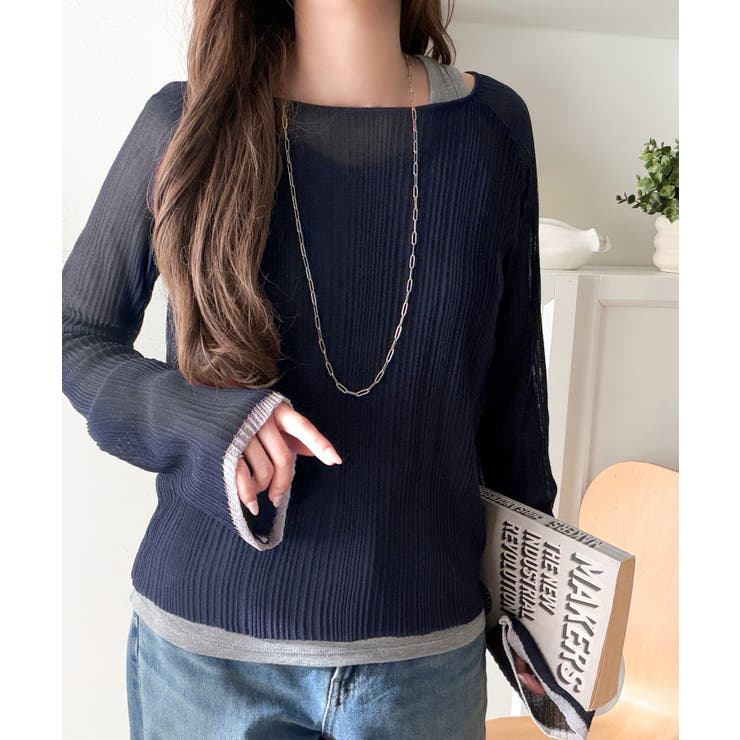 透き通る気品を、日常に。ランダムタックシアー袖フレア長袖トップス | Classical Elf  | 詳細画像31 