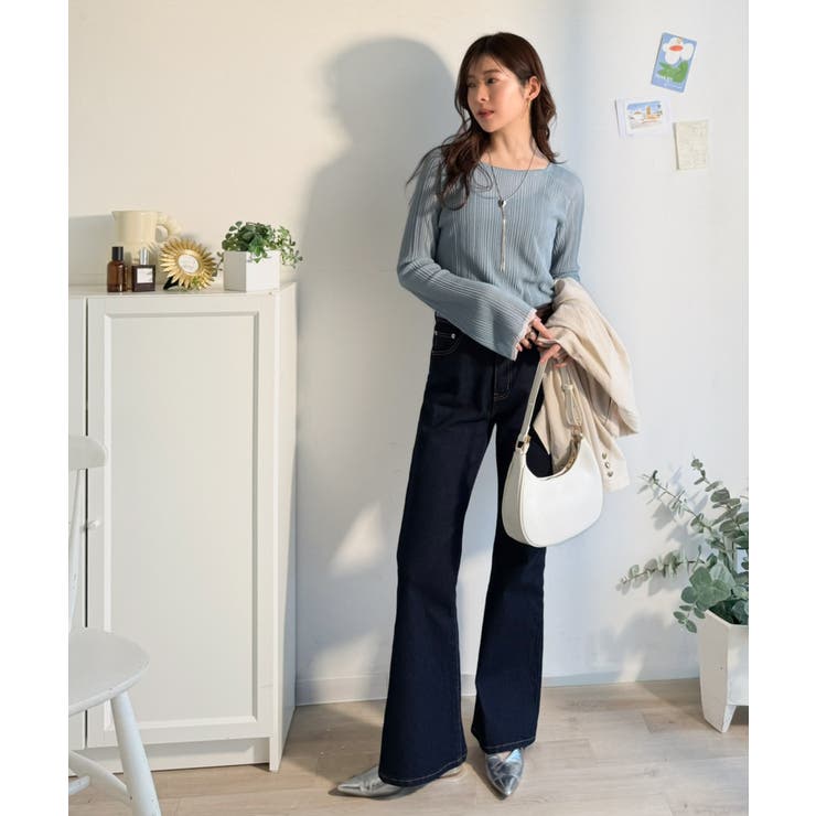 透き通る気品を、日常に。ランダムタックシアー袖フレア長袖トップス | Classical Elf  | 詳細画像39 