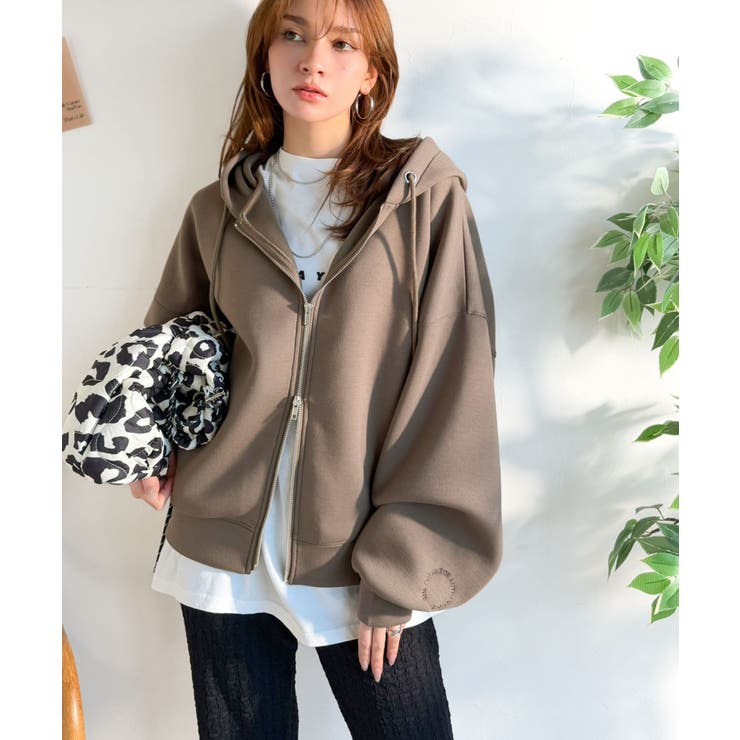 悩まずお洒落、着るだけでサマになる。クロップドワイドダンボール切替パーカー（長袖… | Classical Elf  | 詳細画像22 