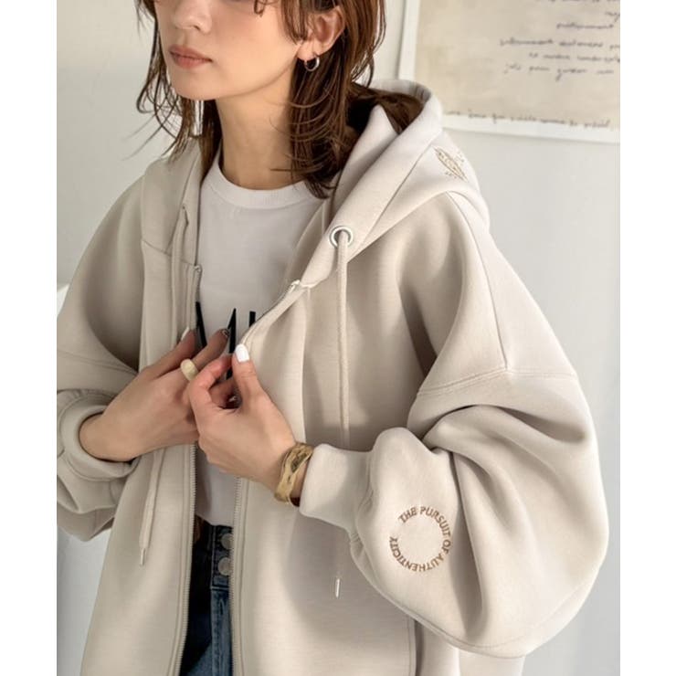 悩まずお洒落、着るだけでサマになる。クロップドワイドダンボール切替パーカー（長袖… | Classical Elf  | 詳細画像25 