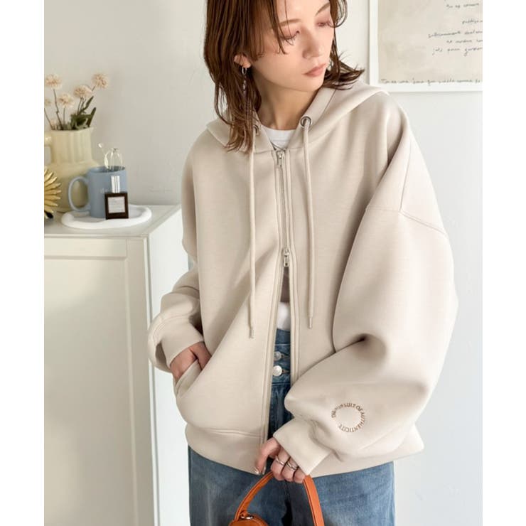 悩まずお洒落、着るだけでサマになる。クロップドワイドダンボール切替パーカー（長袖… | Classical Elf  | 詳細画像32 