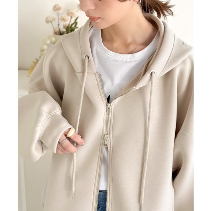 悩まずお洒落、着るだけでサマになる。クロップドワイドダンボール切替パーカー（長袖… | Classical Elf  | 詳細画像36 