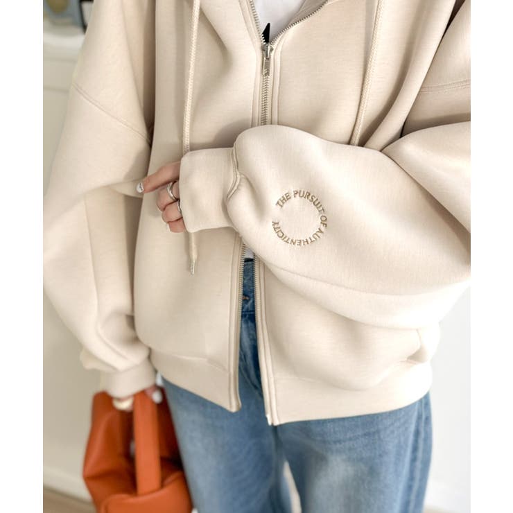 悩まずお洒落、着るだけでサマになる。クロップドワイドダンボール切替パーカー（長袖… | Classical Elf  | 詳細画像38 