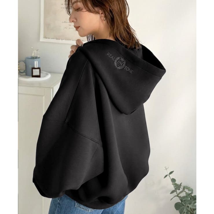 悩まずお洒落、着るだけでサマになる。クロップドワイドダンボール切替パーカー（長袖… | Classical Elf  | 詳細画像6 