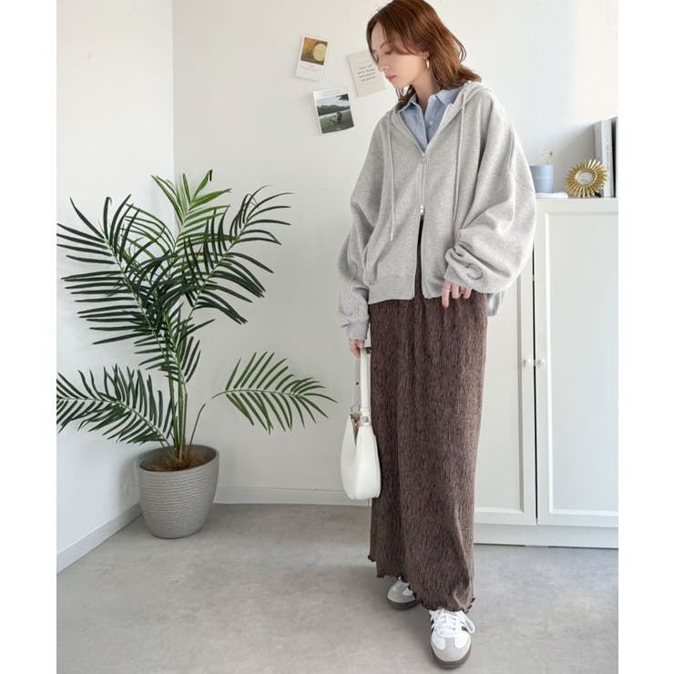 バランスの良い丈感でさりげなくスタイルアップ♪クロップドワイド裏起毛切り替えパー… | Classical Elf  | 詳細画像6 