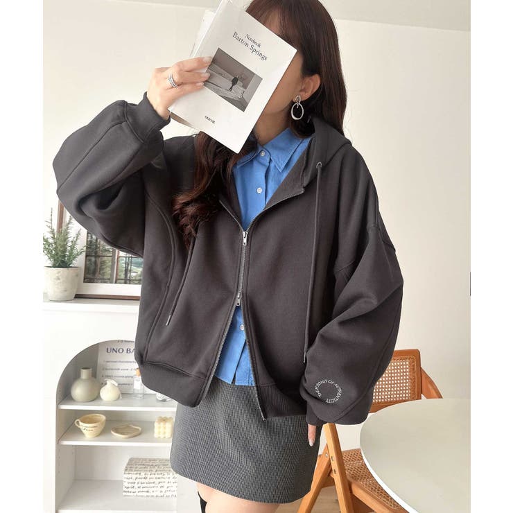 バランスの良い丈感でさりげなくスタイルアップ♪クロップドワイド裏起毛切り替えパー… | Classical Elf  | 詳細画像14 