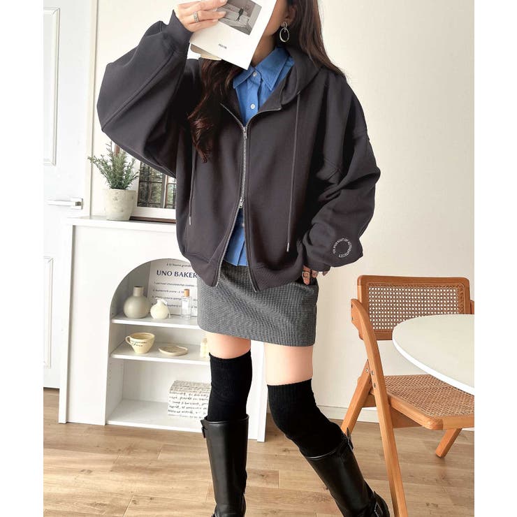 バランスの良い丈感でさりげなくスタイルアップ♪クロップドワイド裏起毛切り替えパー… | Classical Elf  | 詳細画像15 