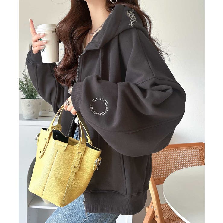 バランスの良い丈感でさりげなくスタイルアップ♪クロップドワイド裏起毛切り替えパー… | Classical Elf  | 詳細画像18 