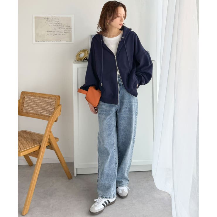 バランスの良い丈感でさりげなくスタイルアップ♪クロップドワイド裏起毛切り替えパー… | Classical Elf  | 詳細画像44 