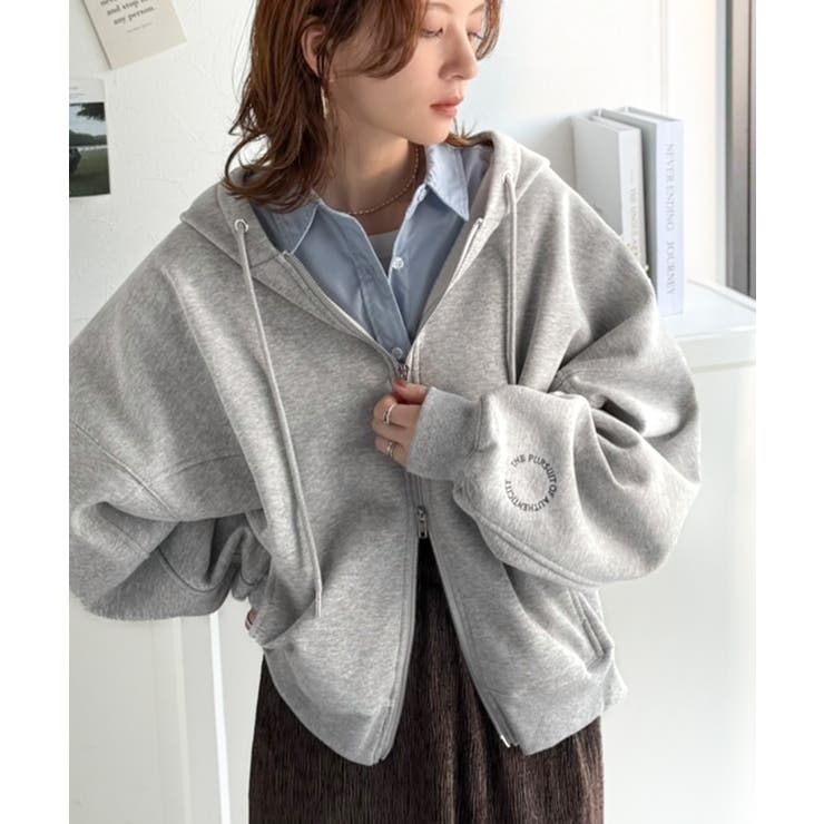 バランスの良い丈感でさりげなくスタイルアップ♪クロップドワイド裏起毛切り替えパー… | Classical Elf  | 詳細画像3 